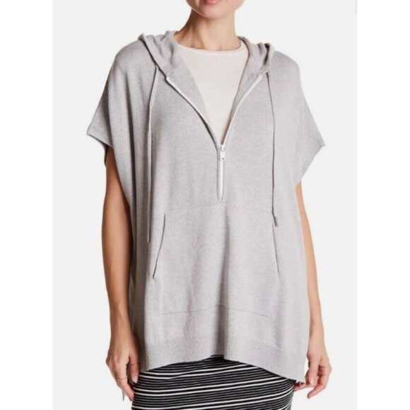 ATM Anthony Thomas Melillo Hooded Half Zip Poncho Gray Cashmere Womens XS/S $975 - Picture 14 of 15